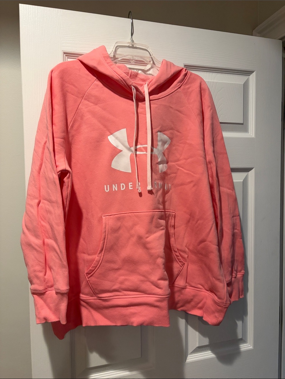 Under Armour Coral Pink Logo Pullover Hoodie